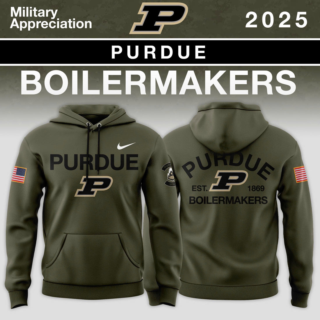 Big Ten Conference Teams 2025 Military Appreciation Limited Edition Hoodie