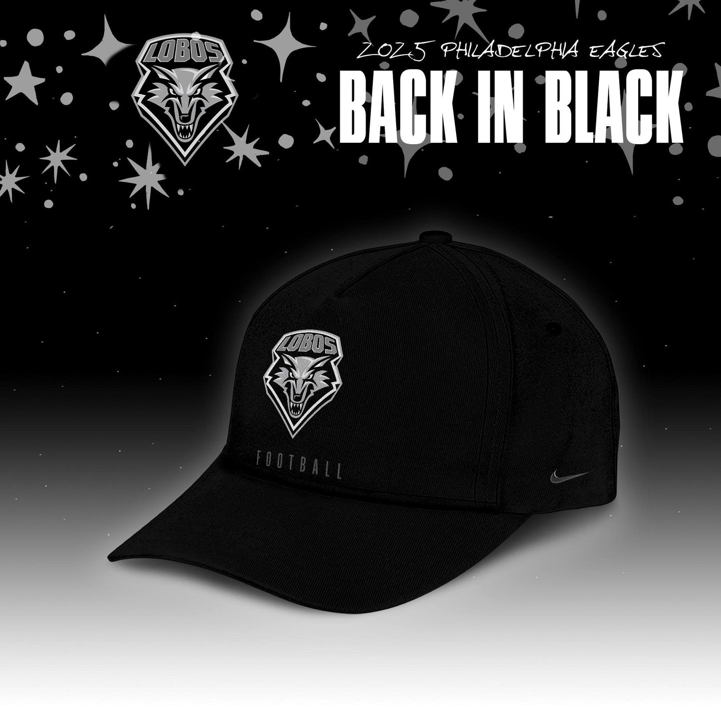 (No sleeve logo) New Mexico Lobos Back In Black 2025 Special Edition Hoodie v2