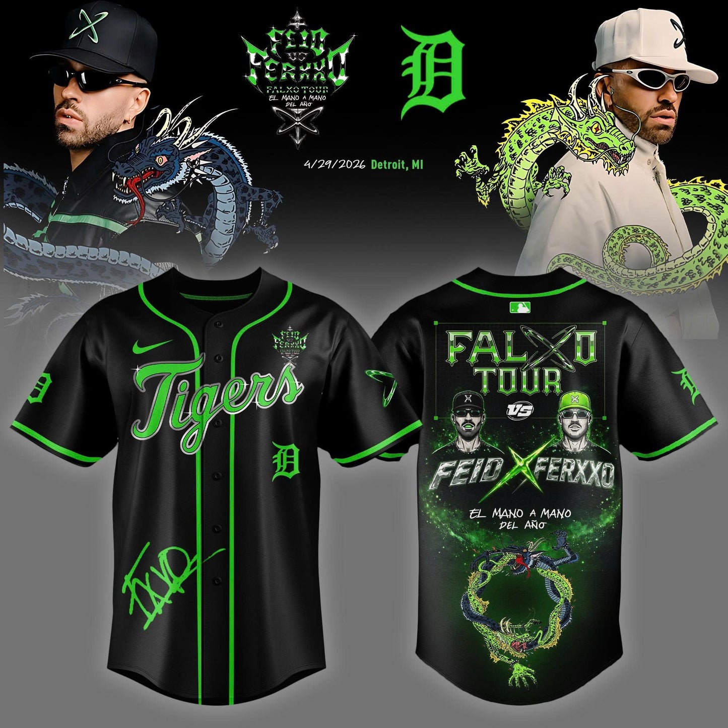 Detroit Tigers x FEID “Falxo Tour 2026” Limited Edition Jersey