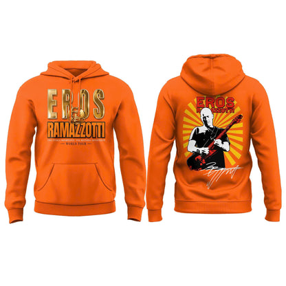 Eros Ramazzotti UNA STORIA IMPORTANTE WORLD TOUR 2026 Limited Edition Orange Hoodie