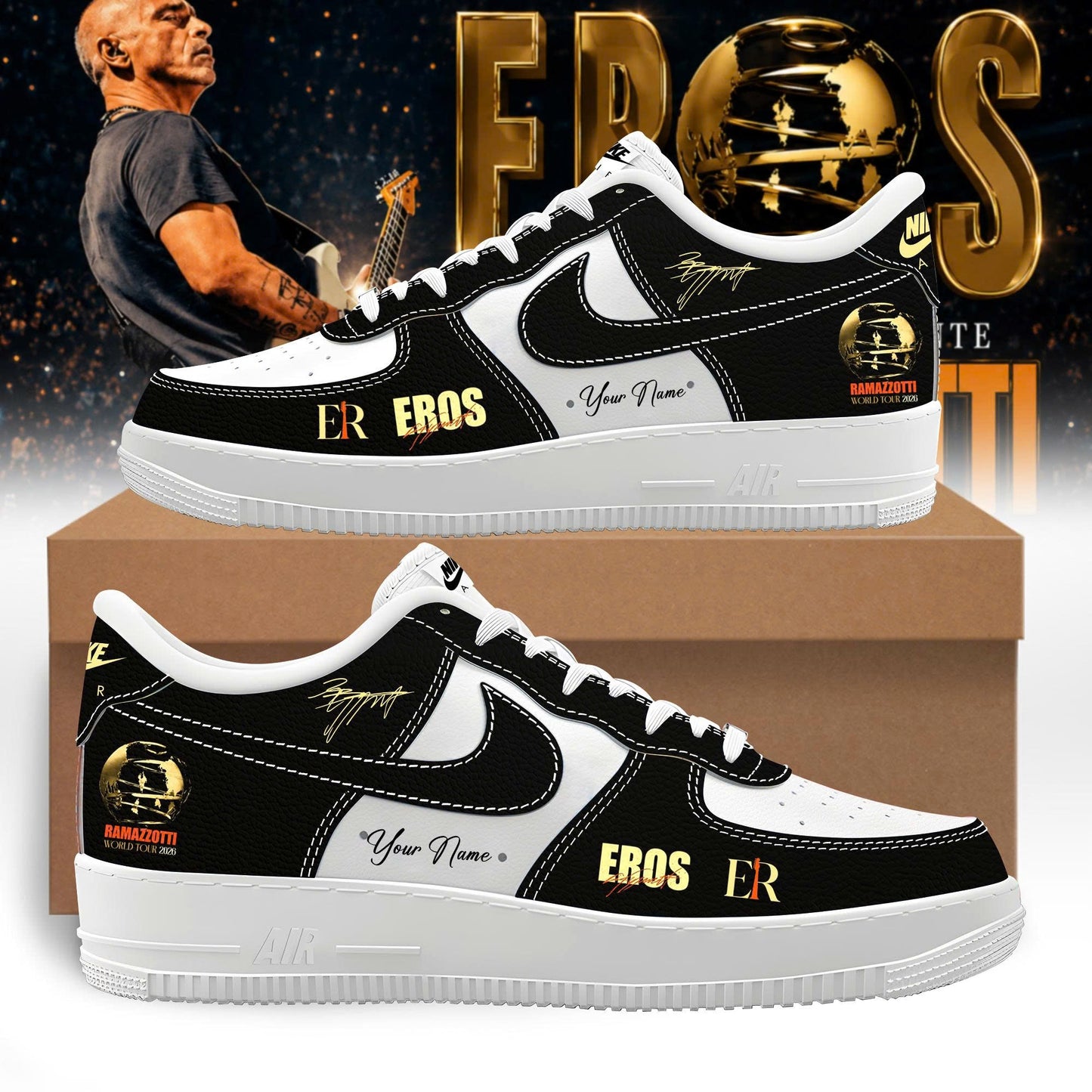 Eros Ramazzotti UNA STORIA IMPORTANTE WORLD TOUR 2026 Custom Name H34 Shoes v2